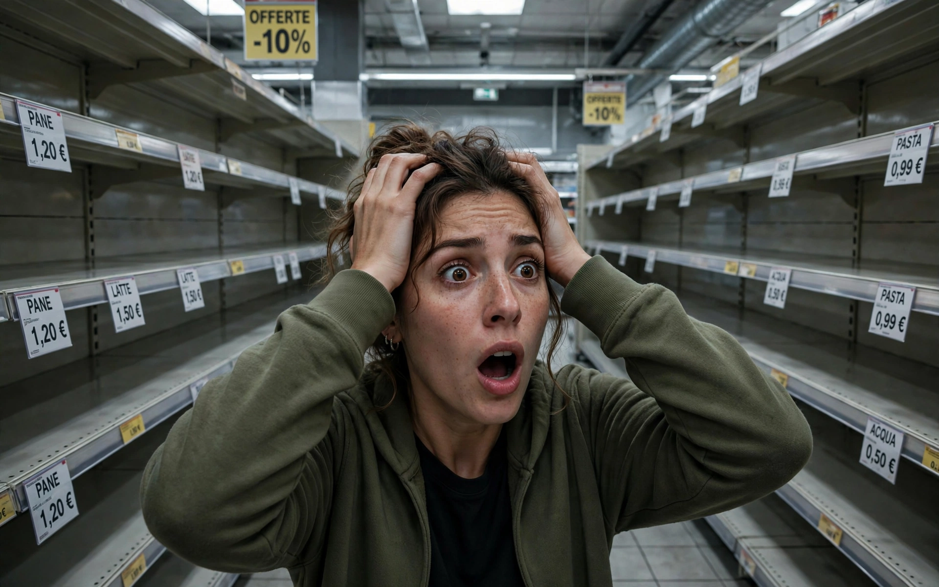 scaffali supermercati vuoti motivi